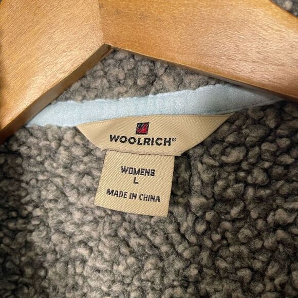 Woolrich Women’s Blue Aquifer Sherpa Lined Faux Suede Vest Size L - Picture 5 of 9